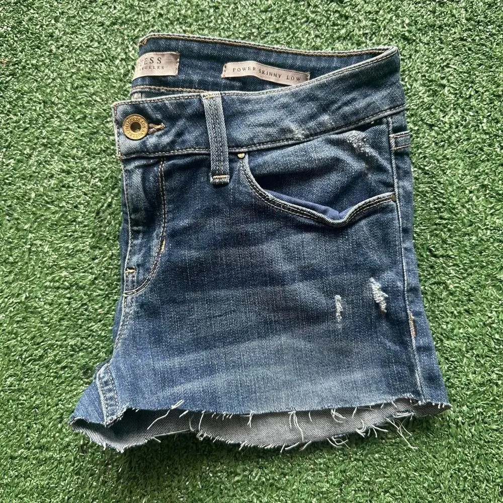 Guess blue denim cutoff shorts